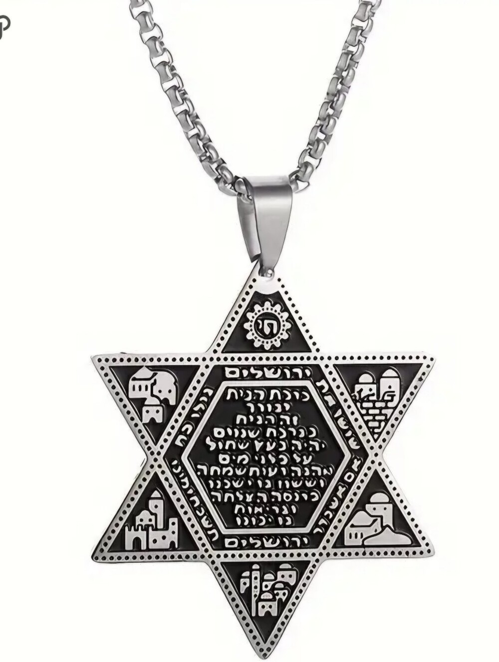 STAR OF DAVID "BLESSING OF HOME& PROTECTION QUALITY STAINLESS STEEL  NECKLACE